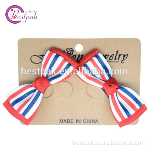 2014 girl style two layers grosgrain ribbon hair clip